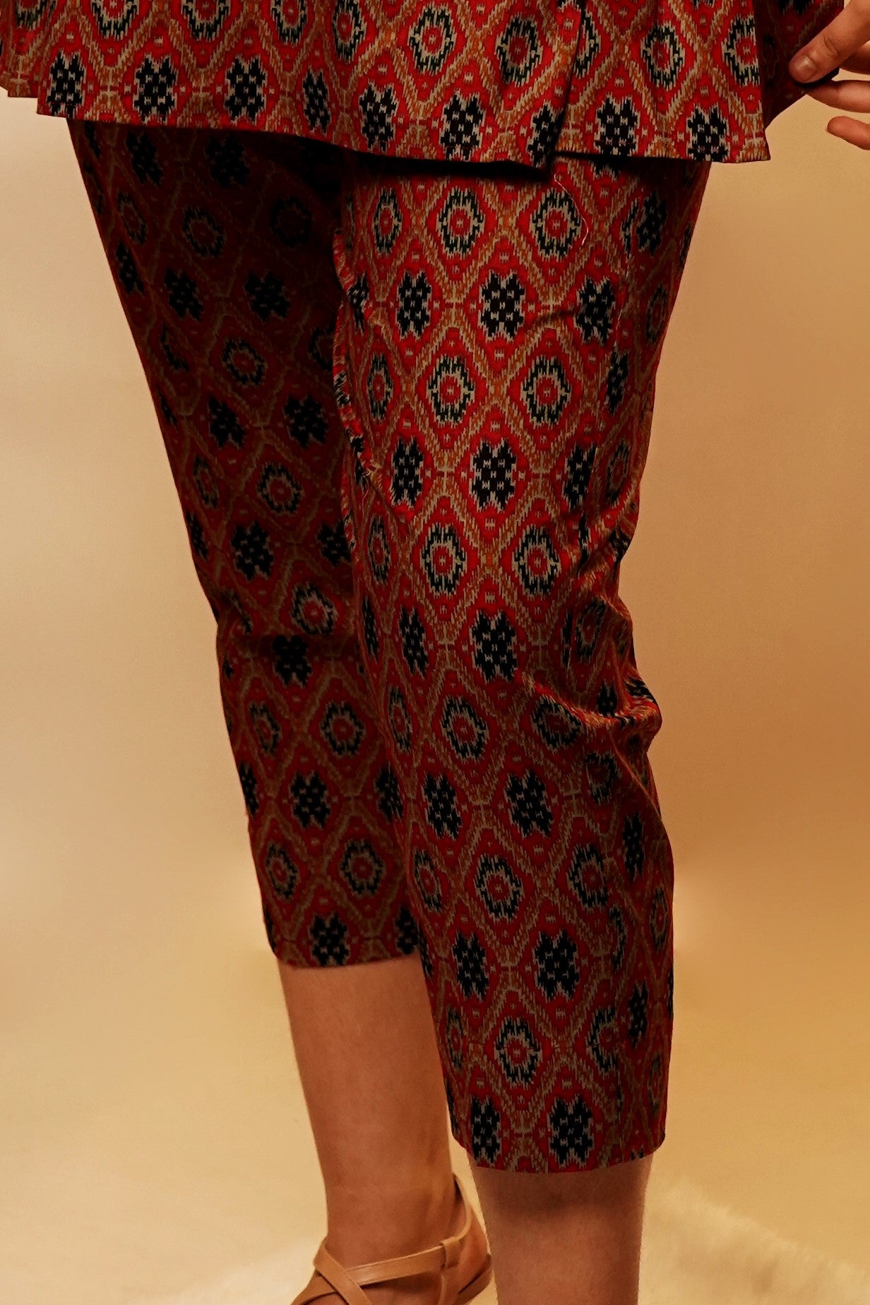 Maroon Ikkat Pants