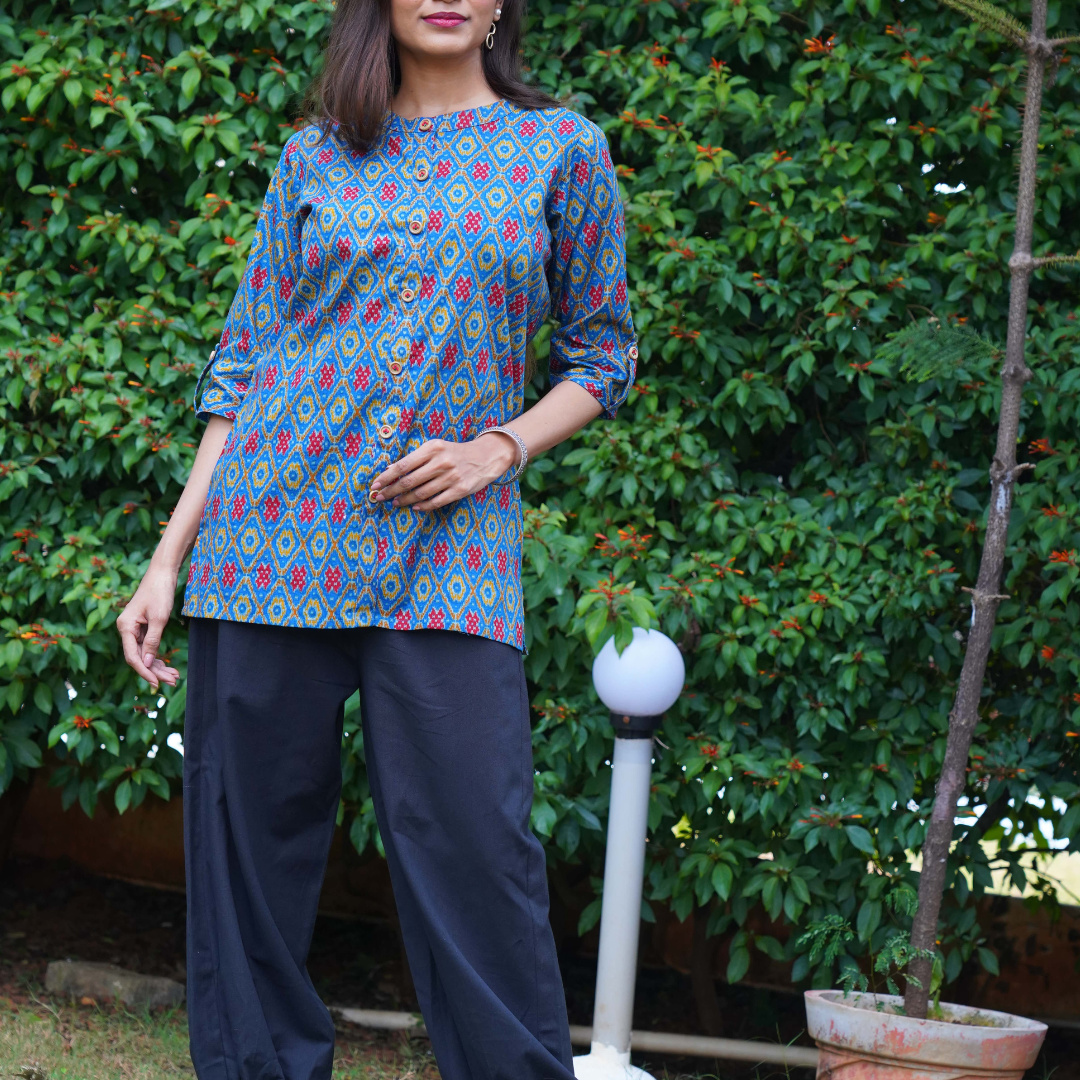 Blue Short Kurta