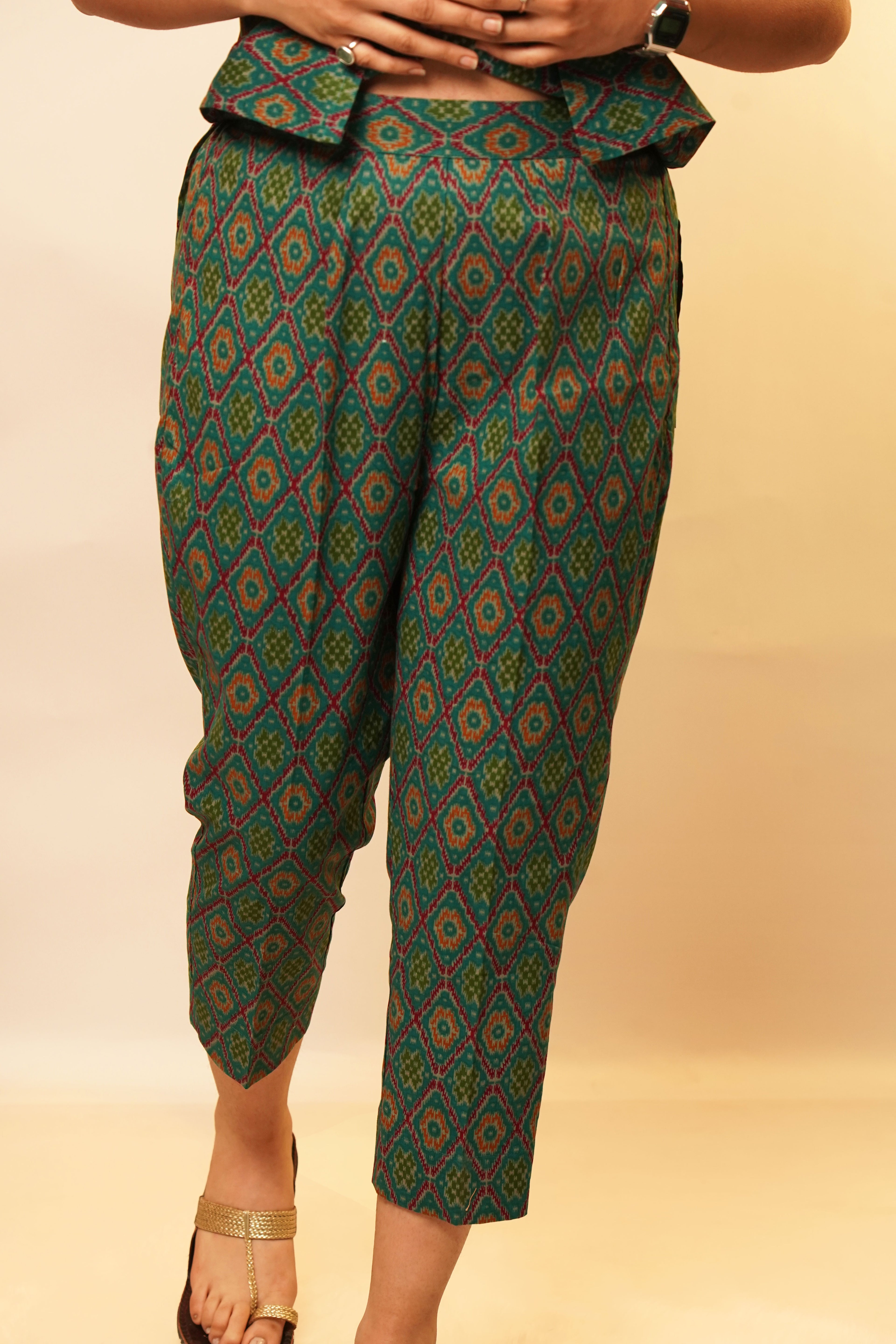 Green Ikkat Pants