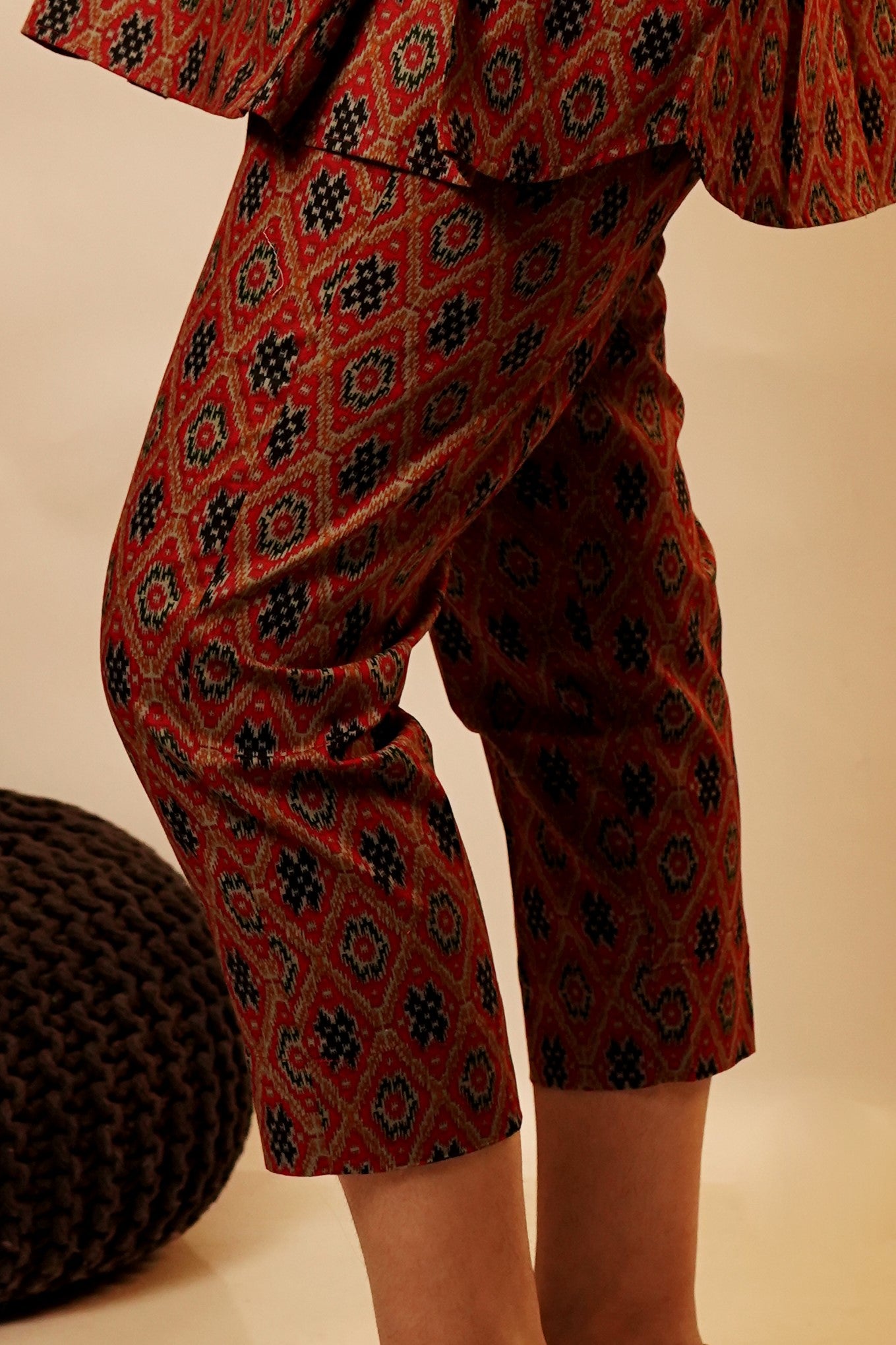Maroon Ikkat Pants