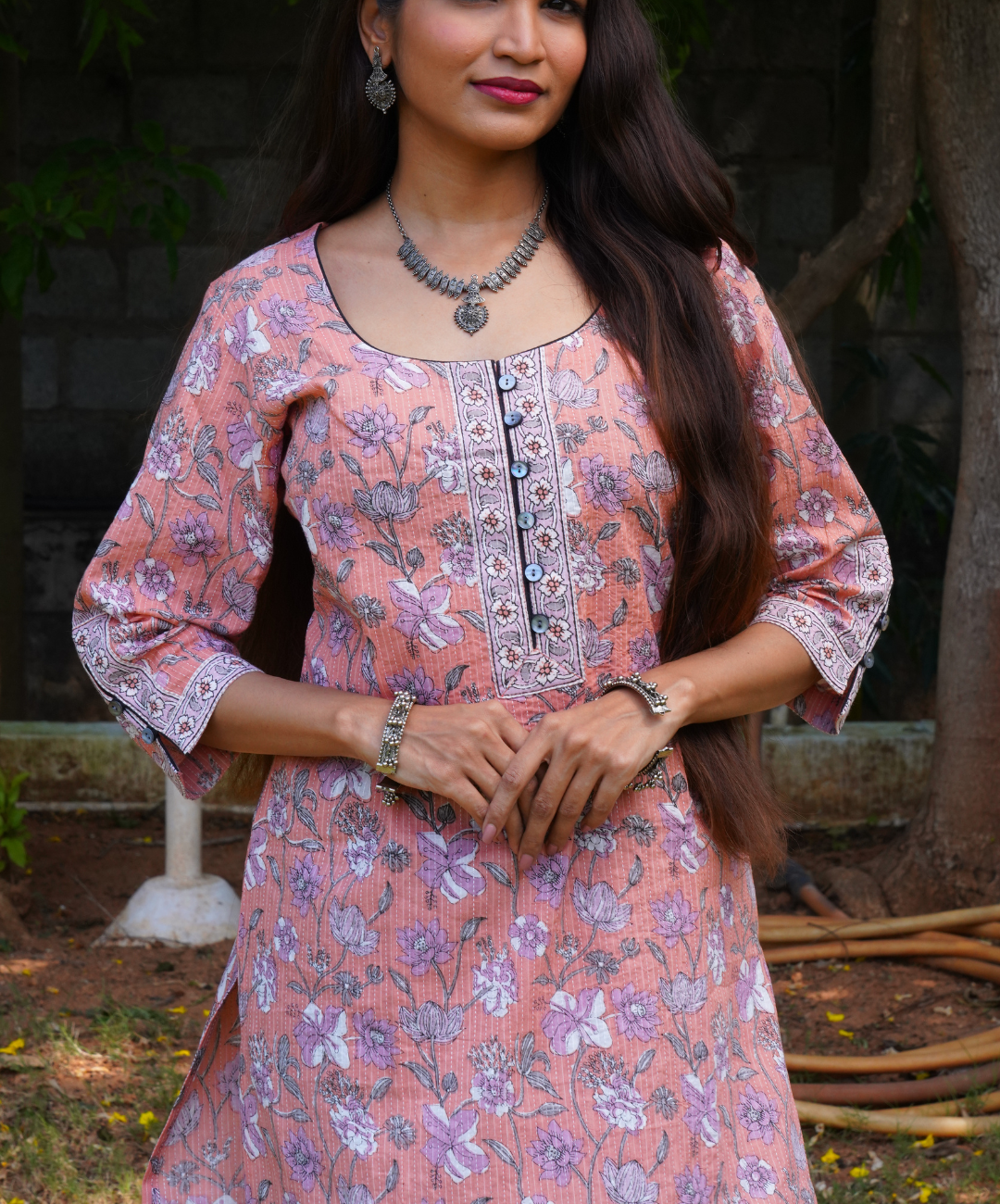 Peach Long Kurta