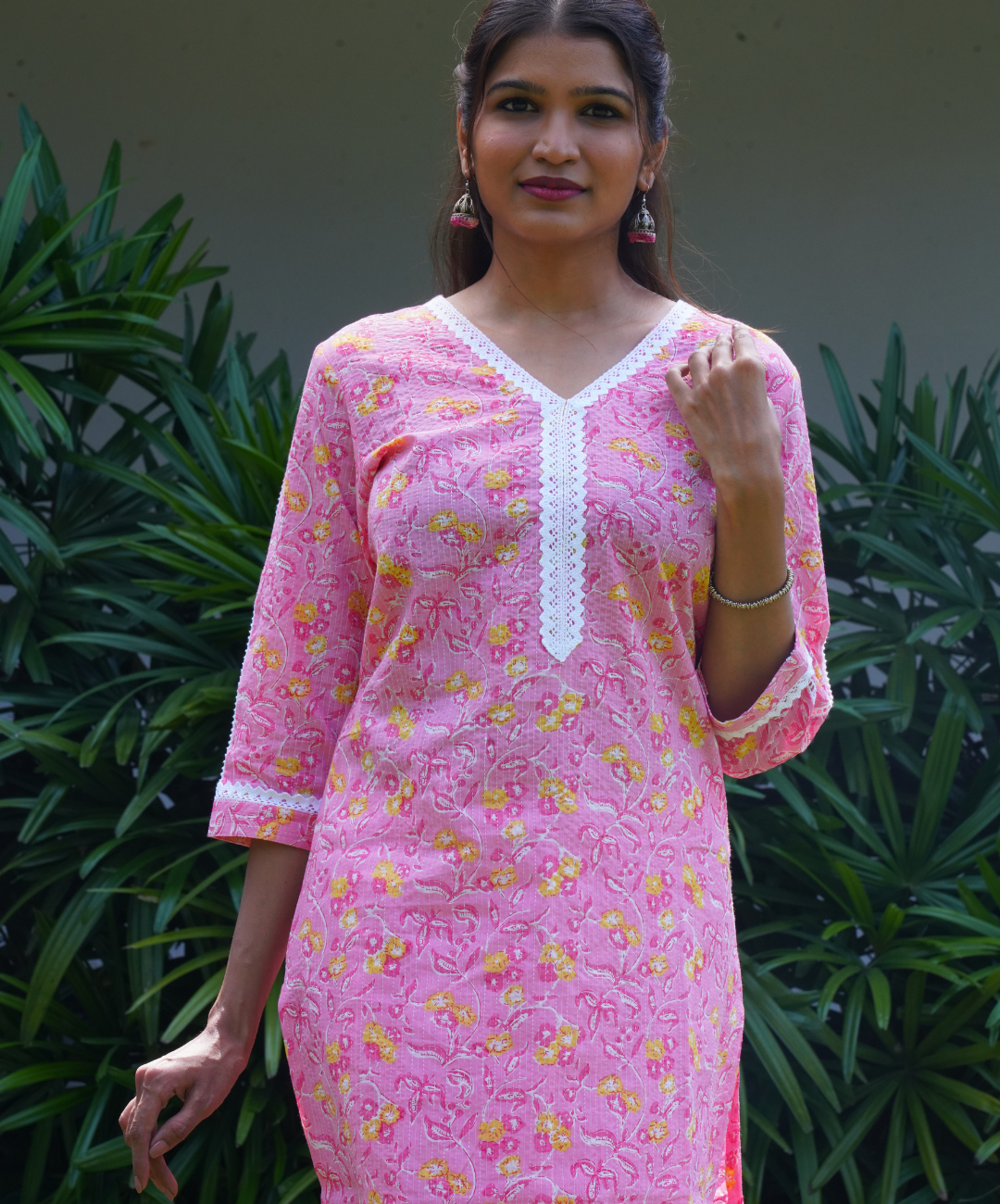 Long Pink Kurta