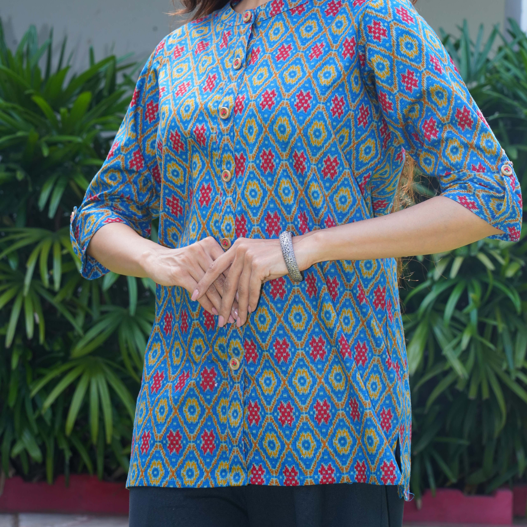 Blue Short Kurta
