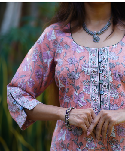 Peach Long Kurta