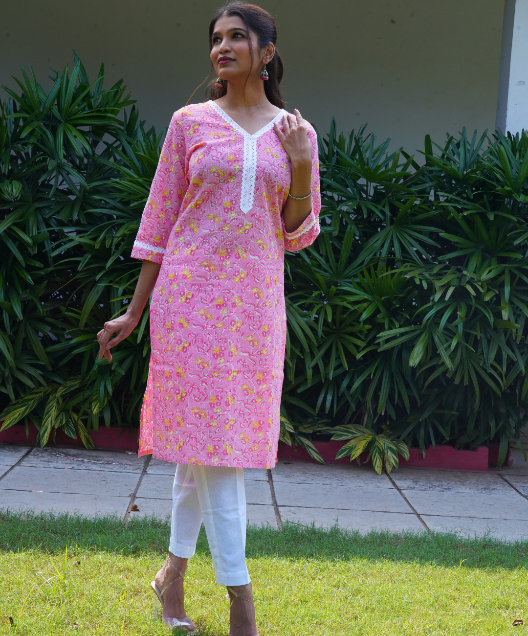 Long Pink Kurta