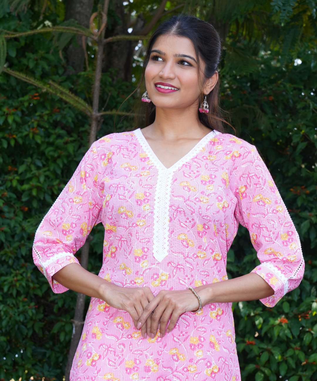 Long Pink Kurta