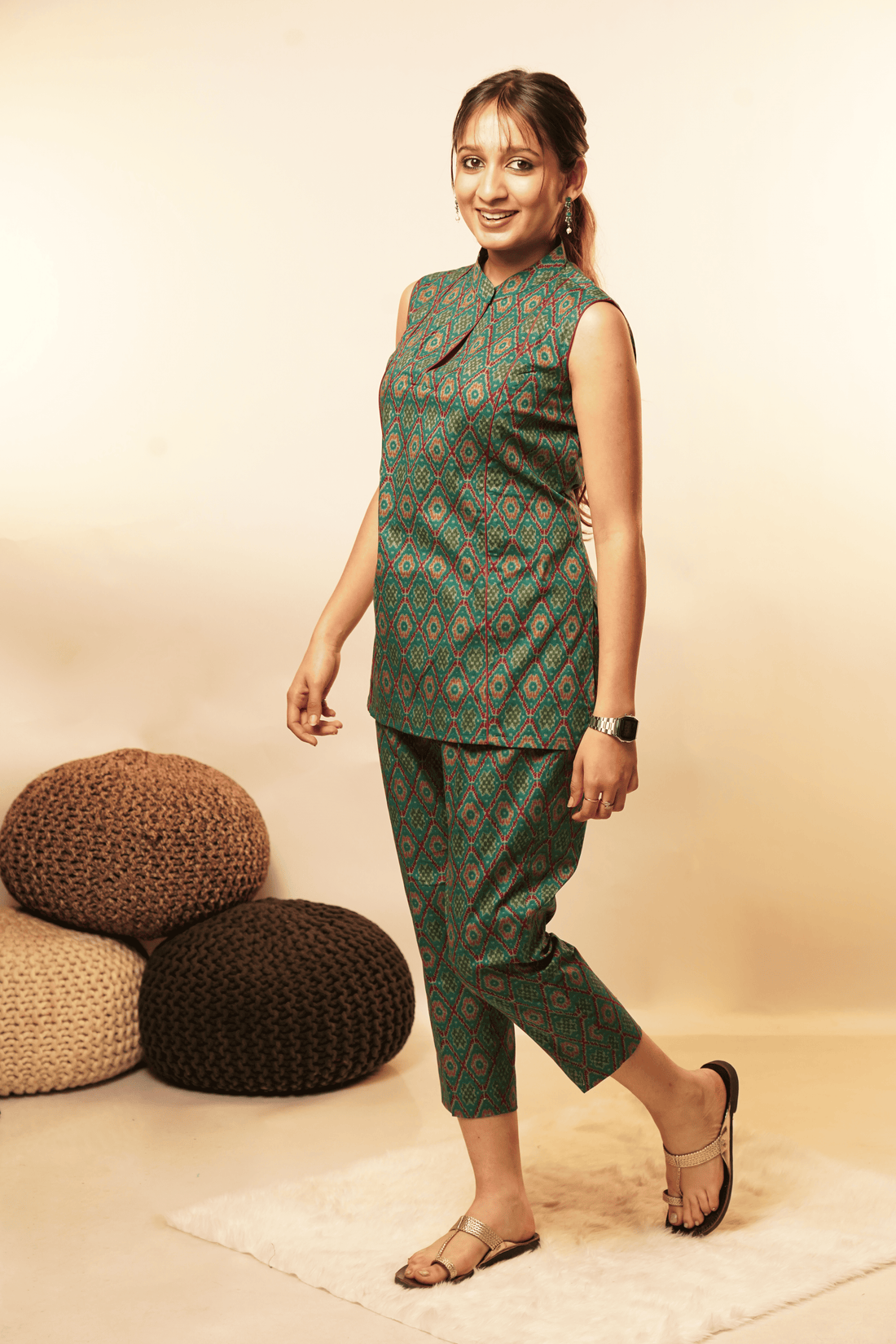 Green Ikkat Pants