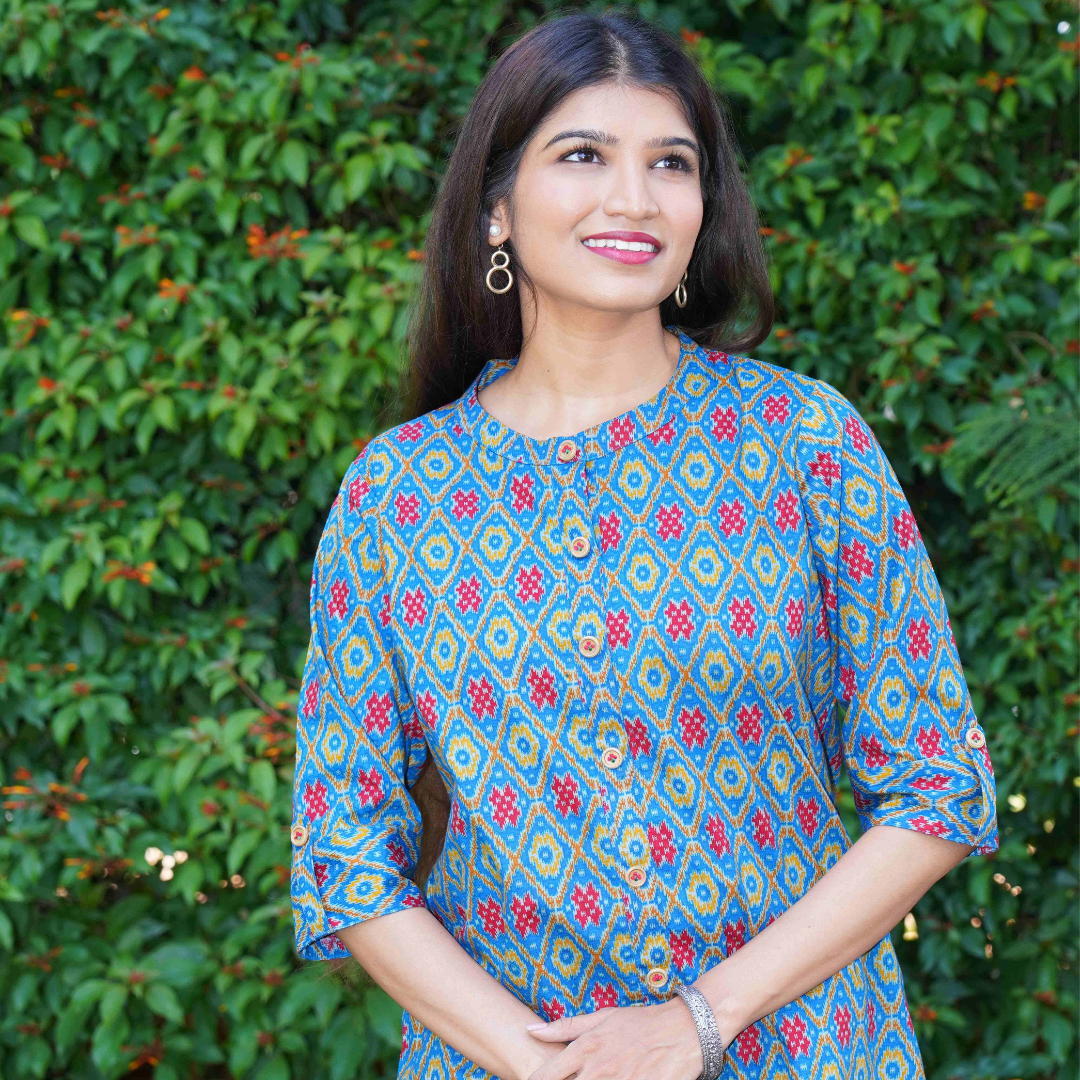 Blue Short Kurta
